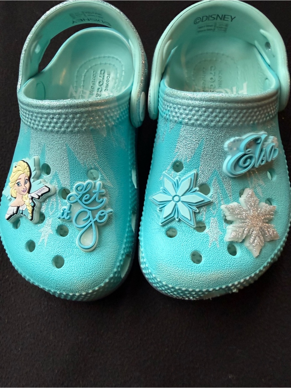 CROCS Kids' Aqua Blue Frozen Elsa Clog Sandals